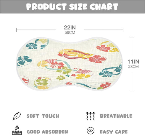 YETTASBIN Flip Flops Muslin Baby Burp Cloth, Super Soft Absorbent Cotton Burp Rag Baby Bibs Feeding Cloth for Newborn