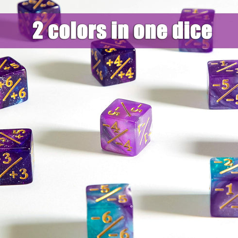 Sumind 24 Pieces MTG Dice Counters - Glitter D6 Dice Cube Loyalty Counter Dice for Card Gaming Accessory