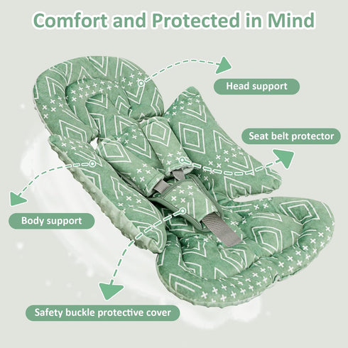 TANOFAR Car Seat Head Support Baby - Infant Car Seat Insert for Newborn Girls Boys - Soft Carseat Head Support