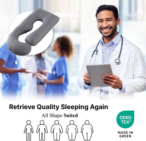 ALLOPERA 57 inch, 100% Pregnancy Pillow, Full Body Maternity Pillow with Removable Washable Cover - Sleep Support