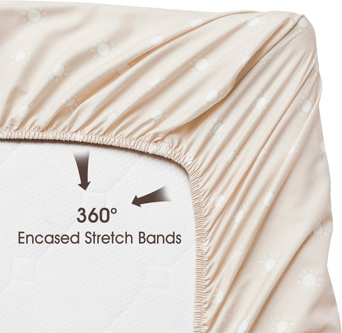 3 Pack PHF Soft Bassinet Sheets, Rainbow Breathable Comfy Cradle Sheets for Baby Boys Girls Neutral, No Slip Universal