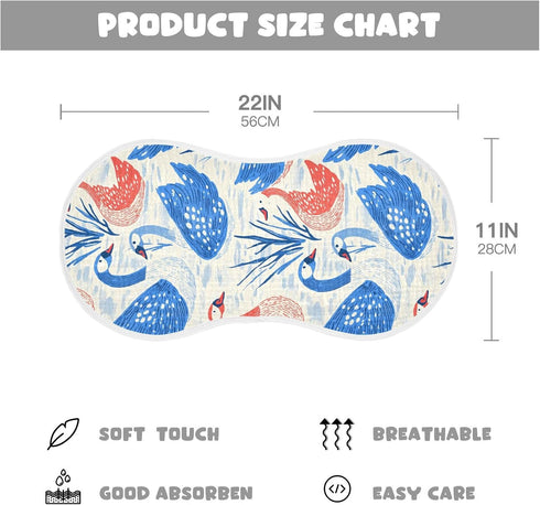 decor gift 4 Pack 22x11in Cotton Muslin Baby Burp Cloths Breathable Red Blue Swans Art Baby Cloth for Gender Neutral