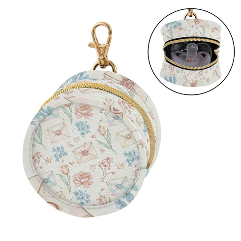 PYBUG Letter Round Pacifier Storage Case, Polyester & TPU Lined with Hook Buckle, Pacifier Container Box for Baby