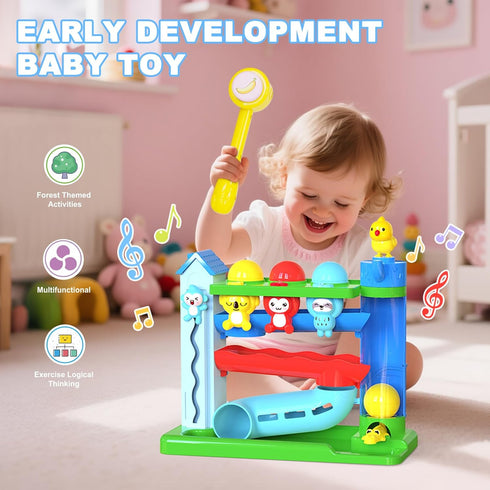 Hammer 1-2 6-9,9-12,12-18,18-24+ Ussybaby Toddler Musical Toys, Light-Up Baby Musical Toy for Year Old Boys
