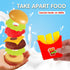 Pretend Play Food Set, Hamburger Fries Pizza Popcorn Toys, Role Play Educational Gift for Kids Boys Girls