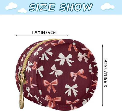 Red and White Bow Pattern Pacifier Holder Case with Hook - Convenient Diaper Bag Accessory