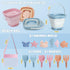 Set 3-10, 3 Pack Set Dreamon Beach Toys for Kids Collapsible Sand Buckets with Beach Molds and Mesh Bag, Shovels Sand