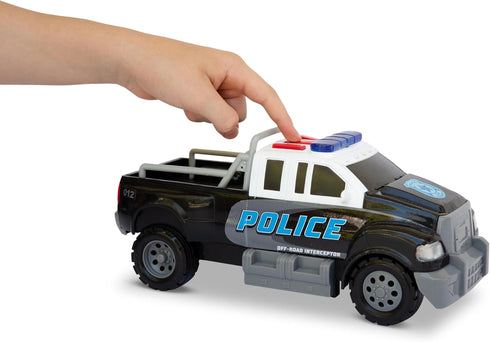 12" 3+ Mighty Fleet Rescue Force Police Pickup Truck Toy with Realistic Lights & Sounds, Durable Construction