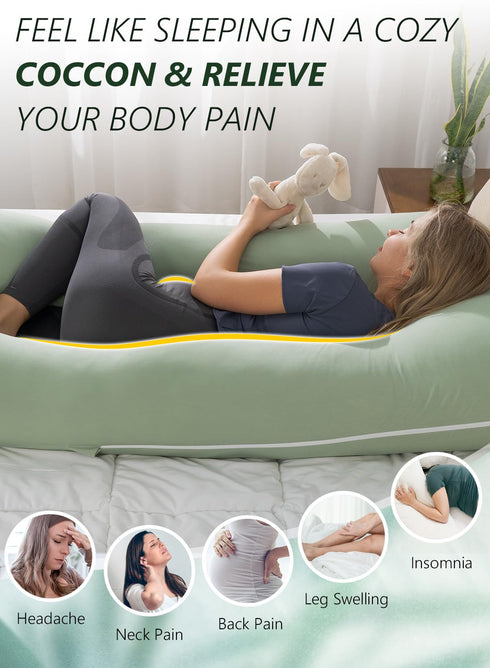 55 Inch Meiz Pregnancy Pillow, U Shaped Pregnancy Pillows for Sleeping Cooling, Maternity Pillow for Pregnant Women