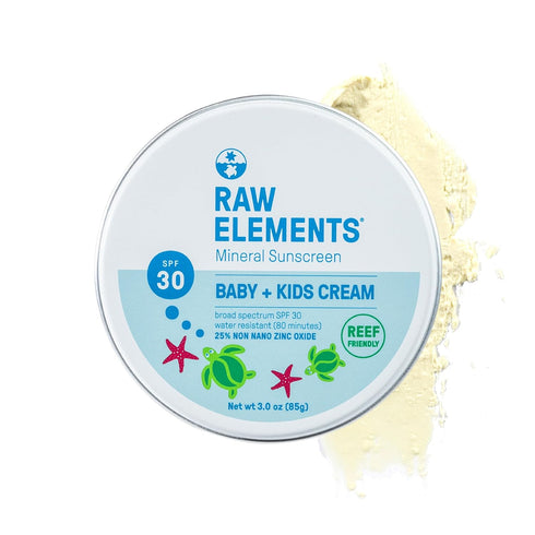 Raw Elements Baby & Kids SPF 30 Organic Sunscreen Tin, Non-Nano Zinc