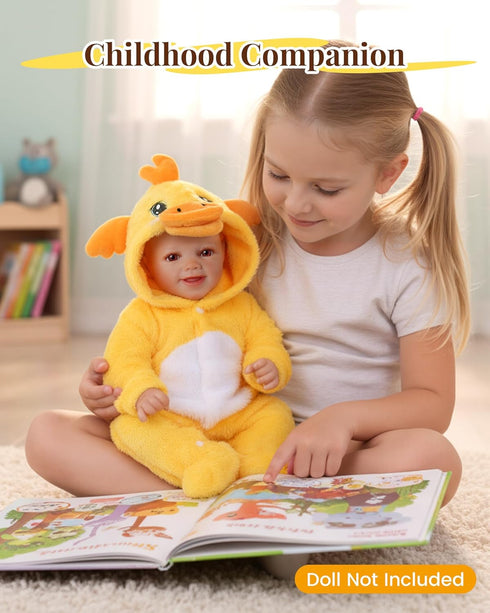 17-20 Inch BABESIDE Reborn Baby Doll Clothes for Dolls Accessories,Cute Yellow Duck Baby Doll Clothes with Hat
