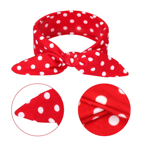 WILLBOND Christmas Parent Baby Girl Turban Headband, 2 Pieces Red Black Plaid Headbands with Bow for Mom Baby