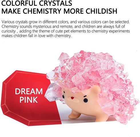 Crystal Growing Toys for Kids - Vibrant Colorful Hedgehog, Science Experiments Learning, STEM Gifts for Boys & Girls 8+