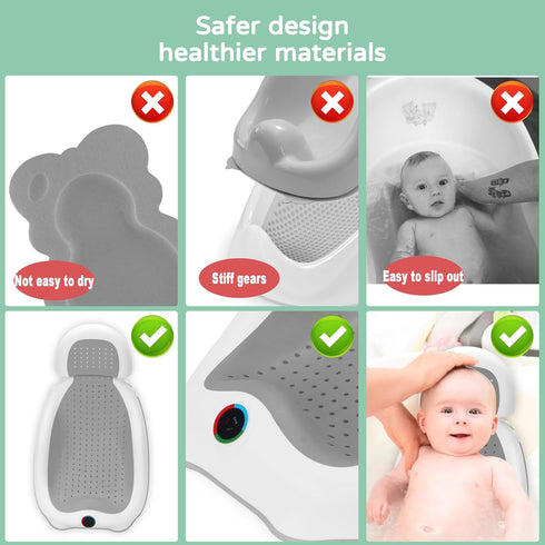 6 babove Baby Bath Support | Newborn Bathtub,Ideal for Babies Less Than Months Old with Thermometer Baby Bather, Baby