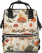 ZSUUGJ Mushroom Nature Wild Forest Printed Diaper Bag Backpack Baby Bag Multi Function