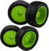 OD 88mm/3.46" Rubber Tire Front Rear Tyre & Plastic Wheel Rims 12mm Hex Hub Compatible with Redcat Tornado Shockwave HPI HSP Kyosho Losi 1/10 Scale Off Road Buggy (Green) by HIRCQOO