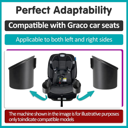 Joworthy 2 4Ever Pcs Car Seat Cup Holders Compatible with Graco DLX Car Seats, Dishwasher Safe Single Cup Holder