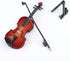 Dselvgvu Wooden Miniature Violin with Stand, Bow & Case - Mini Musical Instrument Dollhouse Model Decoration