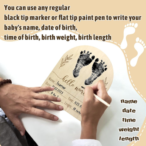 Mayyi 01) Newborn Birth Announcement Sign,Personalized Baby AnnouncementCustom Engraved Wooden Baby Name SignNewborn