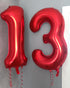 40 Inch Red 13 Number Balloons, Giant 13 or 31 Balloons for Birthday Anniversary Party Decorations
