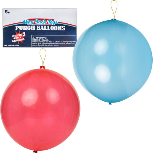 Way Back Toys Punch Balloon Set of 2, Novelty Family Fun Game for Ages 5 and Up