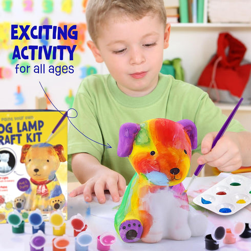 8-12, 3 4 5 6 7 8 9 10 11 12+ LAOESE Paint Your Own Dog Lamp Kit, Art Supplies Painting Kits for Kids, Arts and Crafts
