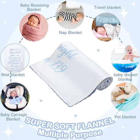 Communion Rtteri Christian Baby Gifts Plush Baby Blanket with Dotted Backing First Gift Baptism Blanket Scripture