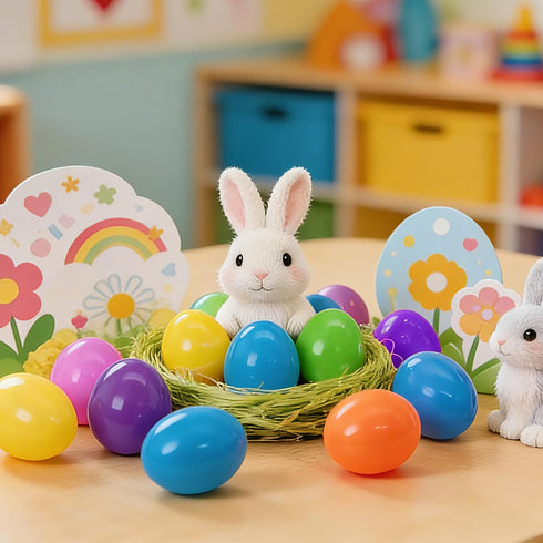 24 Pack Prefilled Easter Eggs with Squishy Toys - Filled Easter Basket Stuffers Party Favors, Slow Rising Stress