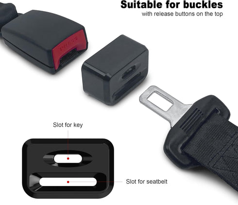 Leoenir 2Pack Car Seat Belt Lock Cover - Prevent Kids or Special Groups from Unbuckle Seat Belts (Universal Fit)
