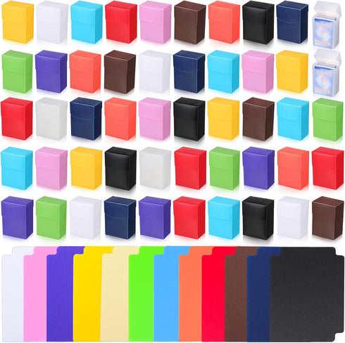 Leyndo TCG Deck Cards Boxes, Large Capacity with Dividers, Fits 80+ Cards, 50 Pack for Trading Card Games