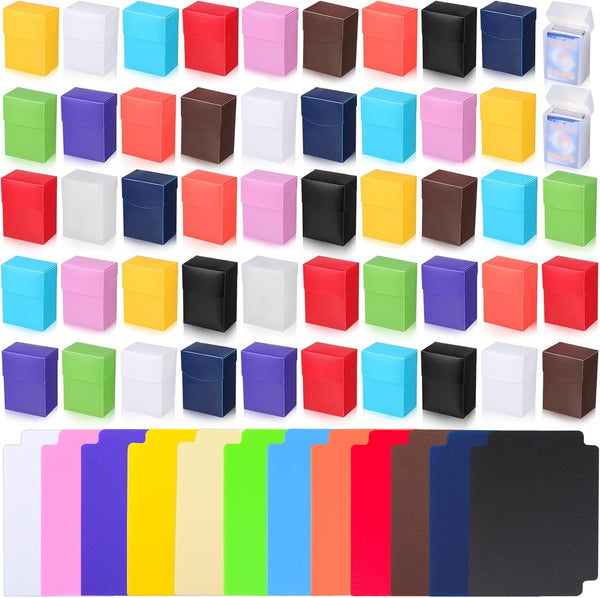 Leyndo TCG Deck Cards Boxes, Large Capacity with Dividers, Fits 80+ Cards, 50 Pack for Trading Card Games
