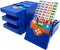 Bridge Boxes with Plastic Cards, Premium Bridge Bidding Boxes, Blue (Set of 4)