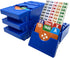 Bridge Boxes with Plastic Cards, Premium Bridge Bidding Boxes, Blue (Set of 4)