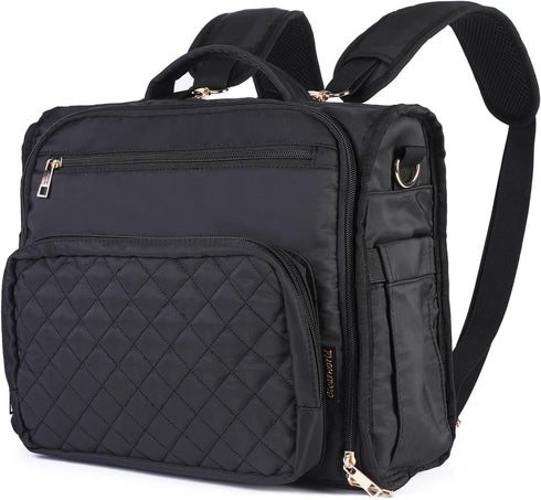 Clearworld Diaper Bag Backpack, Quilted Travel Diaper Bags for Baby Girl & Boy, Waterproof Stylish, Black