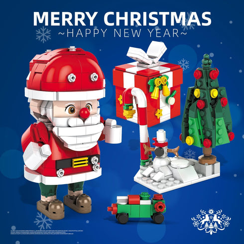 Set, 750 Set Sets 6-12, Christmas Building Blocks Piece Santa Claus Building Block with Christmas Tree and Gift Box