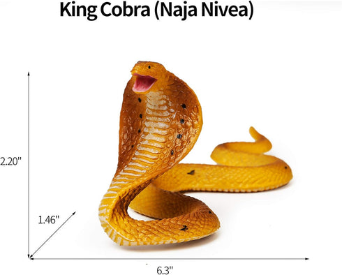 UANDME 8pcs Realistic Fake Snakes Toy Figurines for Prank Scare Birds, Cobra, Boa, Coral, Rattlesnake