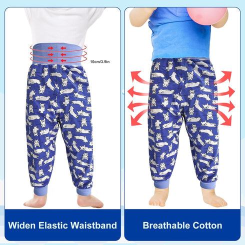 2 Packs MOEMOE BABY Leakproof Diaper Pants for Potty Training Nighttime Diaper Shorts for Toddler Boys and Girls