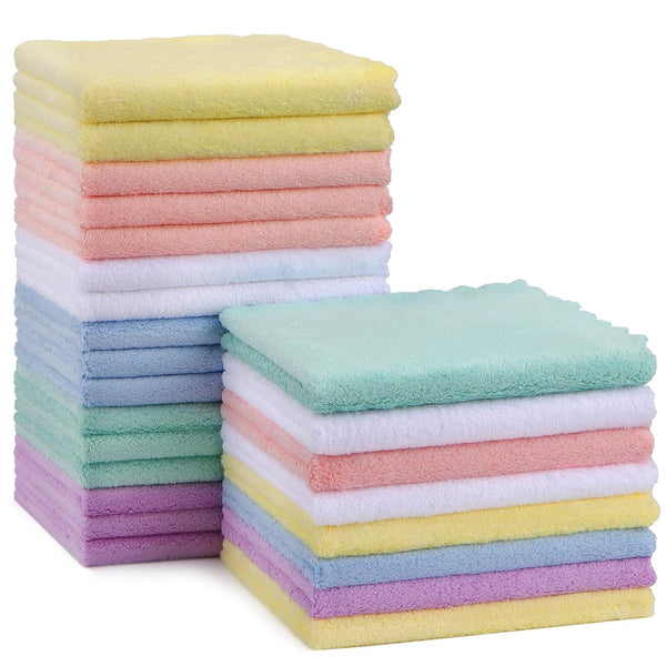HOMEXCEL Baby Washcloths 24 Pack-Microfiber Baby Bath Face Towel 11.5 x 11.5
