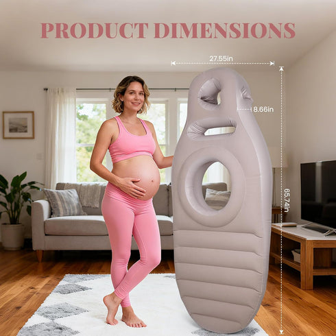 MOELUM Inflatable Pregnancy Pillow for Pregnant Women - Maternity Mattress with Belly & Head Hole, Relieves Back & Hip