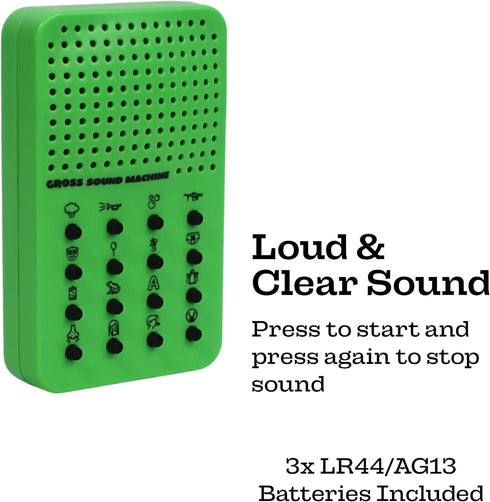 16 Gross Sound Machine with Farts, Burps, Vomit, Sneeze and Coughing Noises, Portable Electronic Fart Themed For Kids