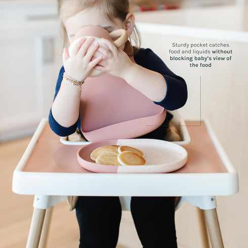 Yeah Baby Goods Silicone Baby Bib for Unrestricted Movement Waterproof, Adjustable Toddler Silicone Bib with Food