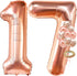 KatchOn Giant Rose Gold 17 Balloon Numbers, 40 Inch Birthday Balloons Set for Happy 17th Birthday Decorations