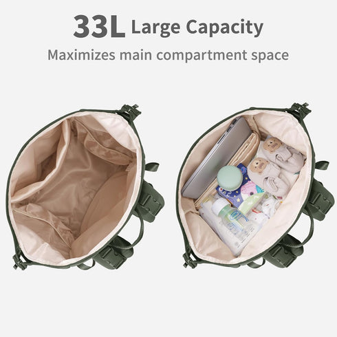 Backpack CEI-CEI Neoprene Diaper Bag with Insulated Pockets, Large Newborn Baby Maternity Bags Travel Tote