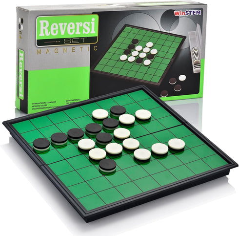 Magnetic Reversi Board Game Set, Classic Folding Travel Games for Kids and Adults