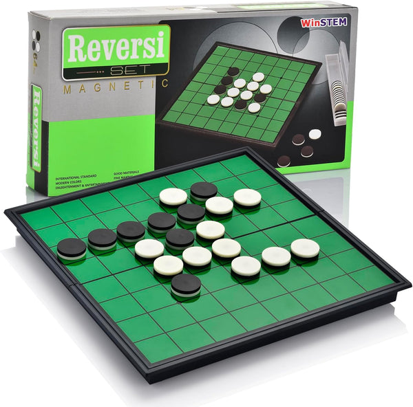 Magnetic Reversi Board Game Set, Classic Folding Travel Games for Kids and Adults