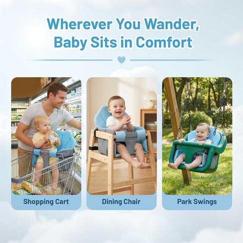 Charlie & Mollie Portable Shopping Cart Cover for Baby with Easy Install, Breathable & Supportive High Chair Cover