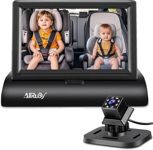 ALLRUBY Baby Car Camera Monitor,Baby car Mirror,for USB/USBC/CigaretteLighter Ports, View Infant in Rear