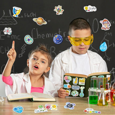 200PCS Science Stickers for Chemistry, Biology, Physics, Great for Students, Teachers, and Laboratory Decor