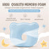 MarBoost Soft and Breathable Baby Pillow with Memory Foam and Bear Design (Blue)