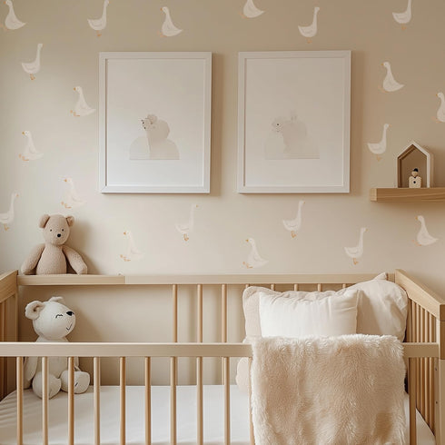 4 QUCHENG Boho Watercolor Nursery Wall Stickers Kid Room Wall Decals Removable DIY Decor PVC Sheets
